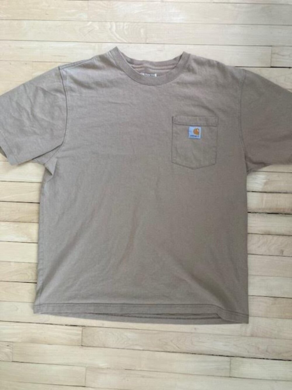 Carhartt Loose Fit Pocket T Shirt Mens Large Beige Workwear Tee